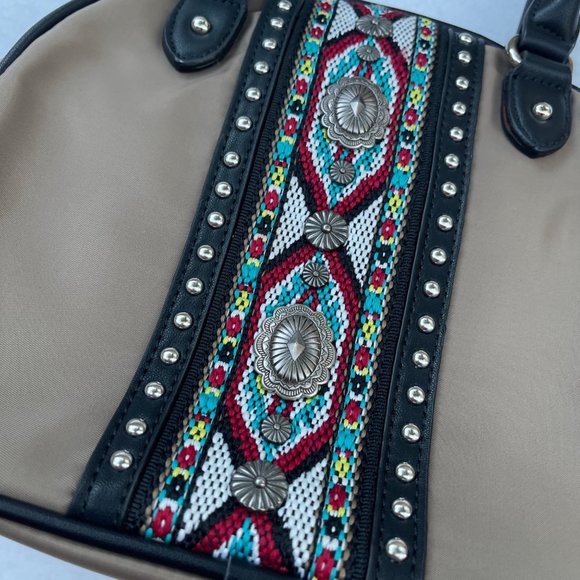 Montana West Black and Tan Satchel - Picture 3 of 13